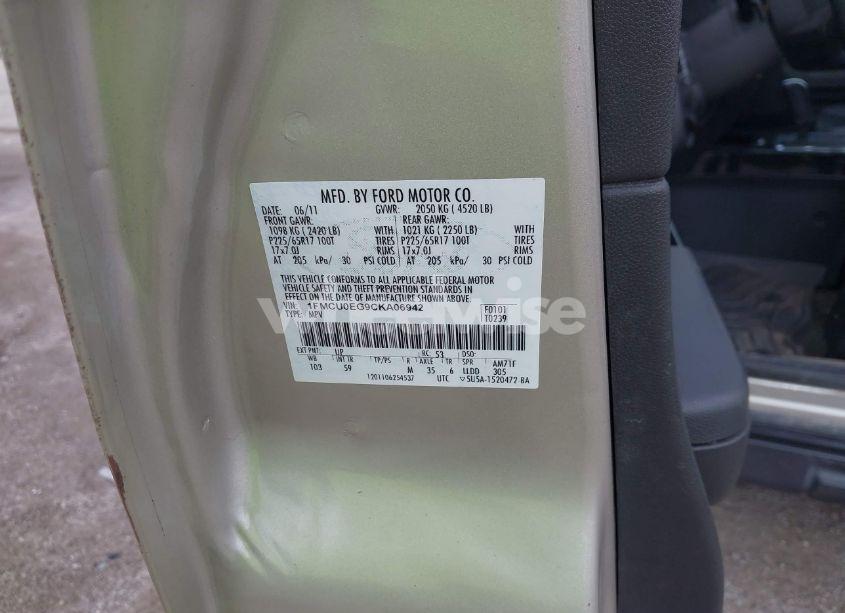 Photo 9 of 2012 Ford Escape LIMITED (VIN 1FMCU0EG9CKA06942)