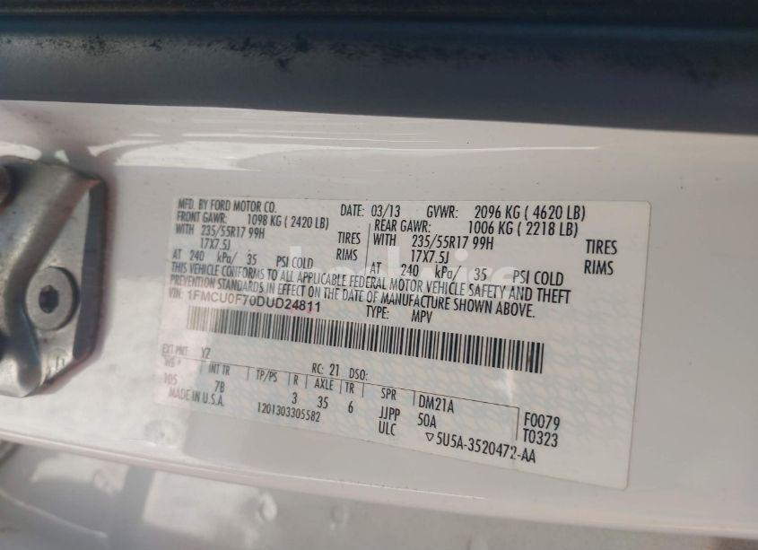 Photo 9 of 2013 Ford Escape S (VIN 1FMCU0F70DUD24811)