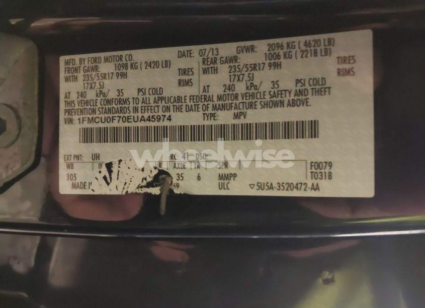 Photo 9 of 2014 Ford Escape S (VIN 1FMCU0F70EUA45974)