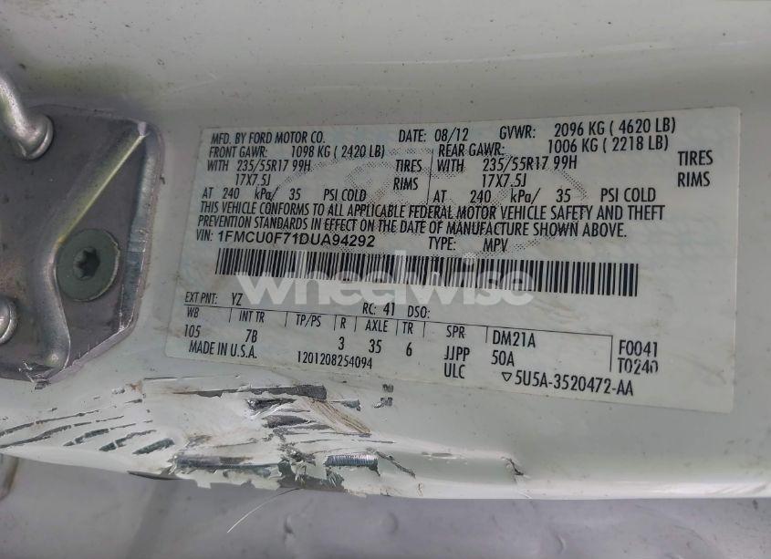 Photo 9 of 2013 Ford Escape S (VIN 1FMCU0F71DUA94292)