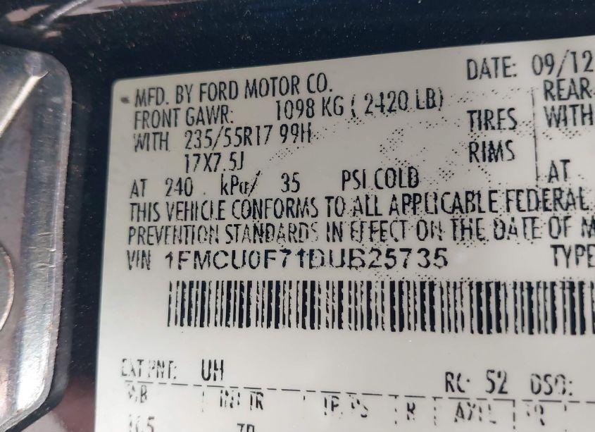 Photo 9 of 2013 Ford Escape S (VIN 1FMCU0F71DUB25735)