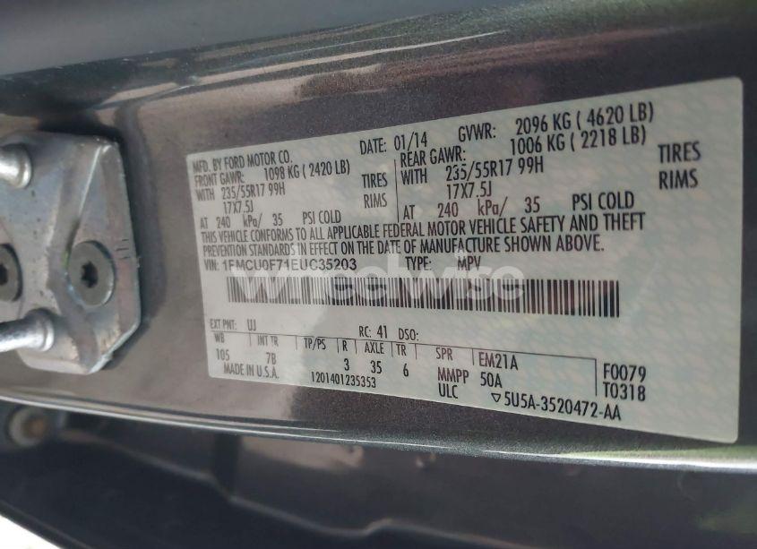 Photo 9 of 2014 Ford Escape S (VIN 1FMCU0F71EUC35203)