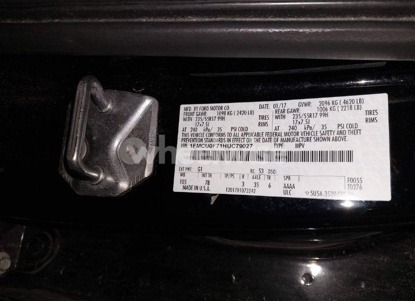 Photo 8 of 2017 Ford Escape S (VIN 1FMCU0F71HUC79027)