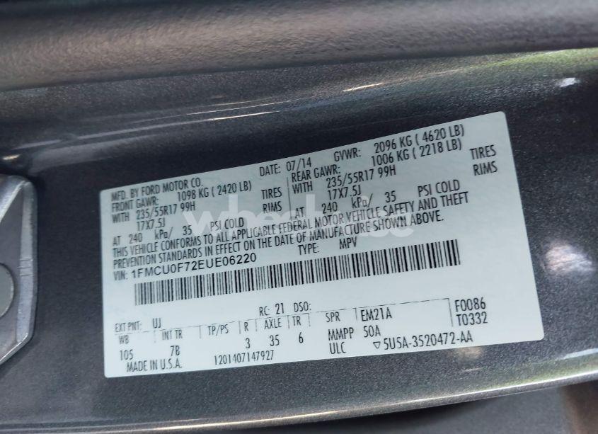 Photo 9 of 2014 Ford Escape S (VIN 1FMCU0F72EUE06220)