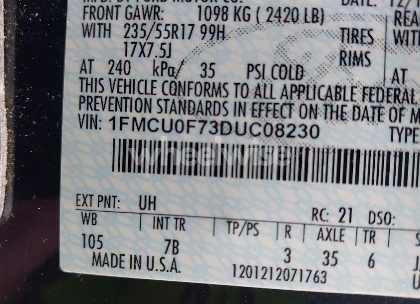 Photo 9 of 2013 Ford Escape S (VIN 1FMCU0F73DUC08230)