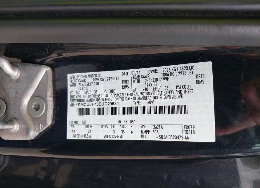 Photo 9 of 2014 Ford Escape S (VIN 1FMCU0F73EUC29631)