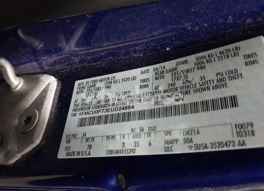 Photo 9 of 2014 Ford Escape S (VIN 1FMCU0F73EUD24884)