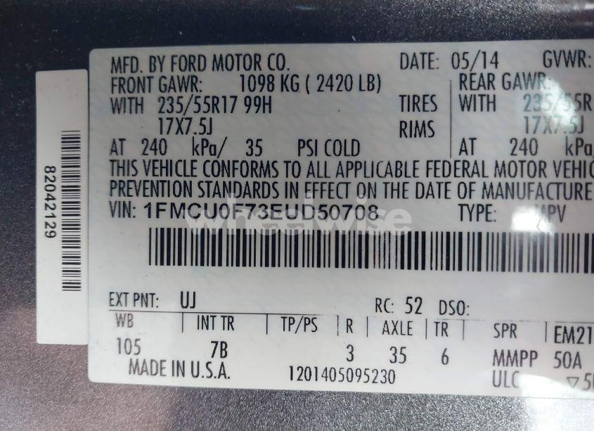 Photo 9 of 2014 Ford Escape S (VIN 1FMCU0F73EUD50708)