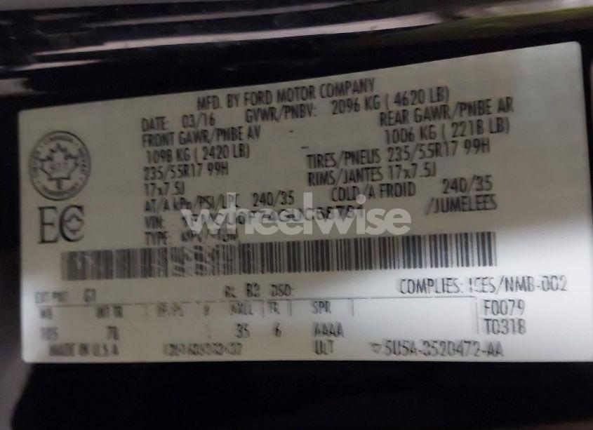 Photo 9 of 2016 Ford Escape S (VIN 1FMCU0F74GUC68781)