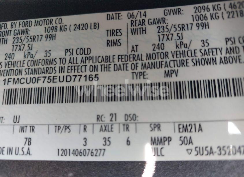 Photo 9 of 2014 Ford Escape S (VIN 1FMCU0F75EUD77165)