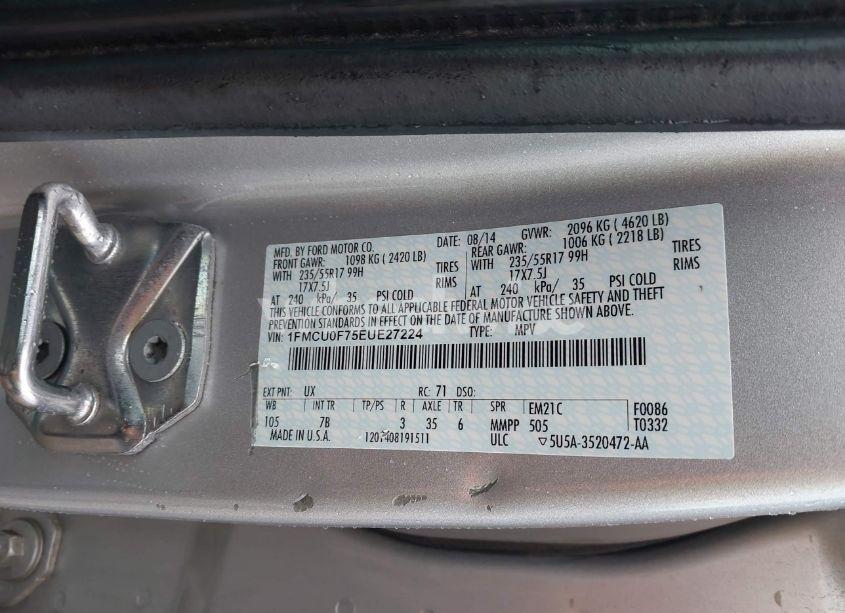 Photo 9 of 2014 Ford Escape S (VIN 1FMCU0F75EUE27224)