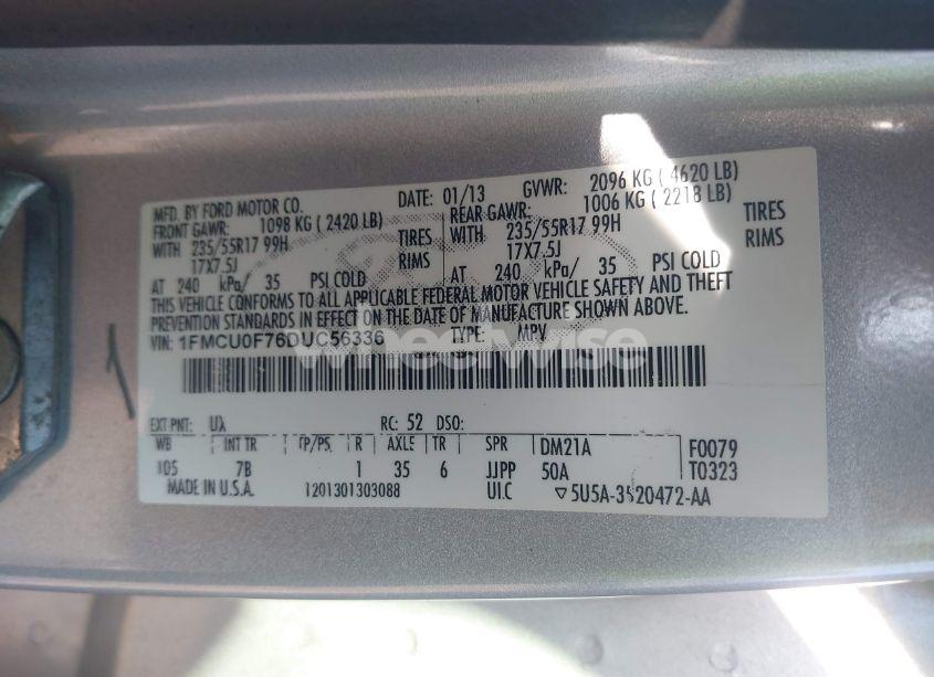 Photo 9 of 2013 Ford Escape S (VIN 1FMCU0F76DUC56336)