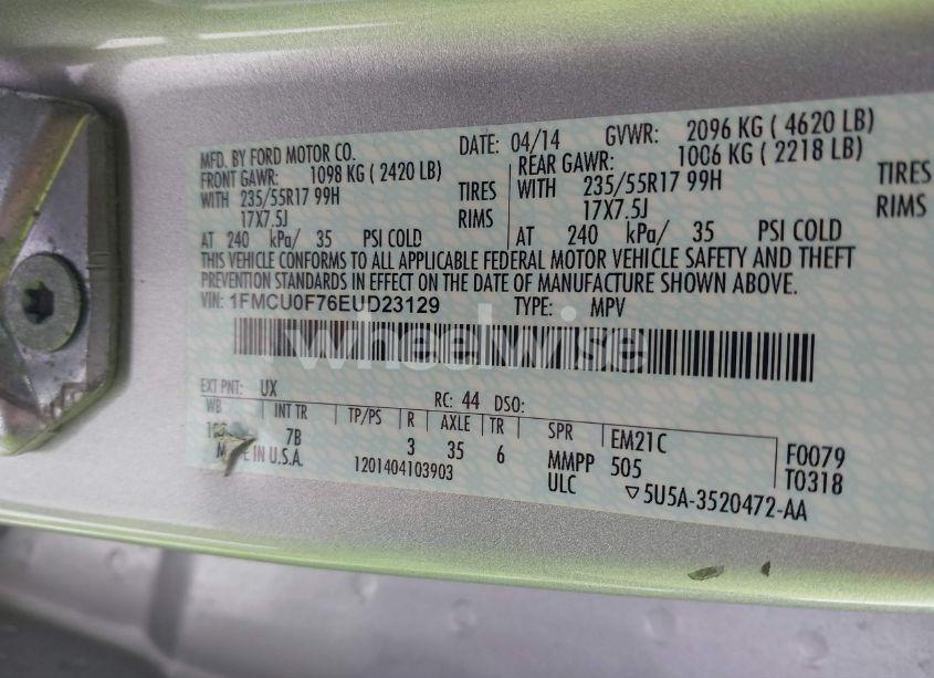 Photo 9 of 2014 Ford Escape S (VIN 1FMCU0F76EUD23129)