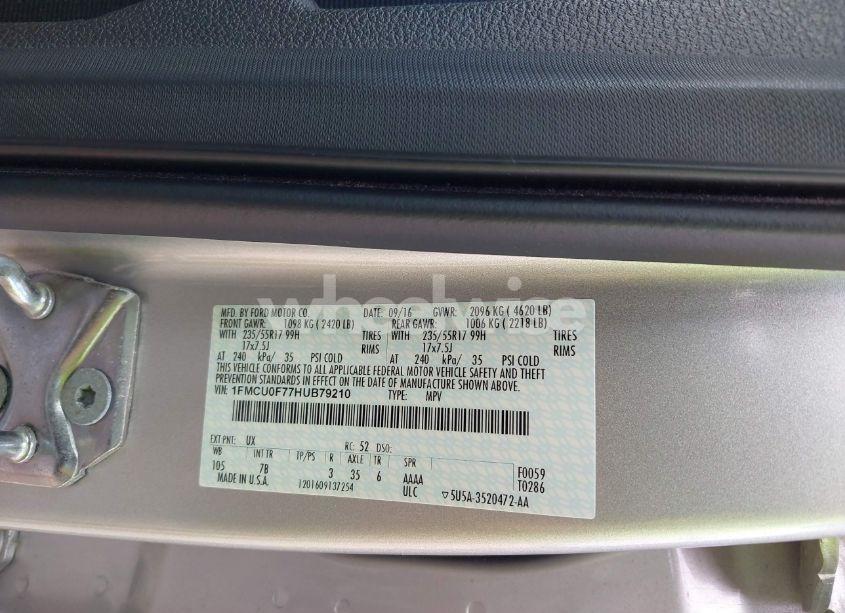 Photo 9 of 2017 Ford Escape S (VIN 1FMCU0F77HUB79210)