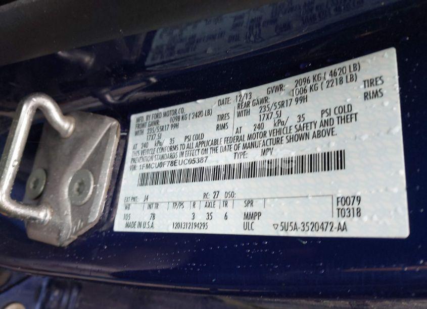 Photo 9 of 2014 Ford Escape S (VIN 1FMCU0F78EUC05387)