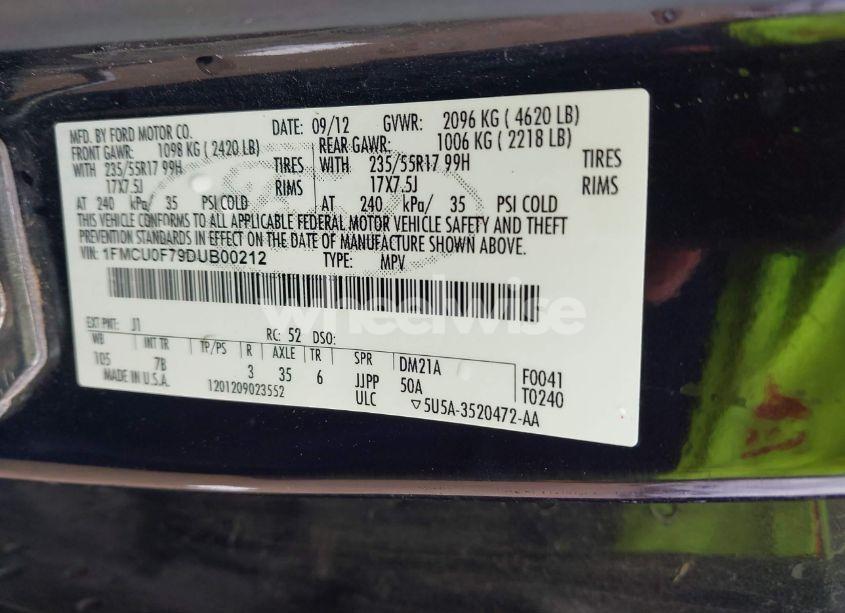 Photo 9 of 2013 Ford Escape S (VIN 1FMCU0F79DUB00212)