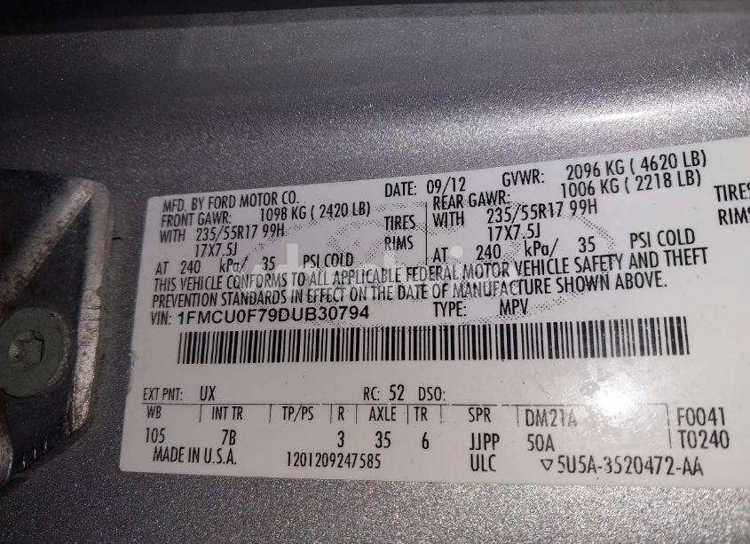 Photo 9 of 2013 Ford Escape S (VIN 1FMCU0F79DUB30794)