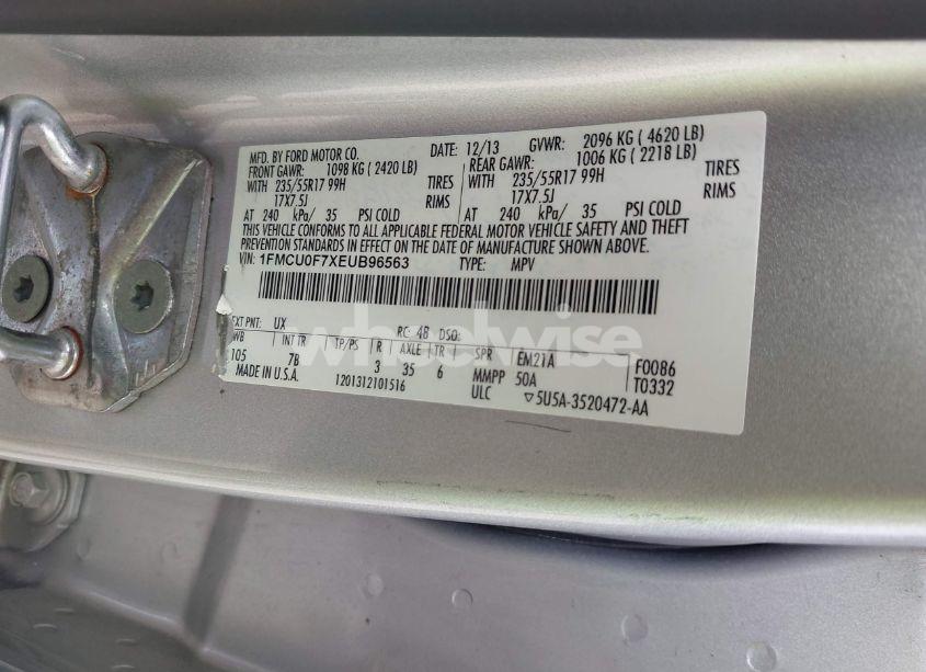 Photo 9 of 2014 Ford Escape S (VIN 1FMCU0F7XEUB96563)