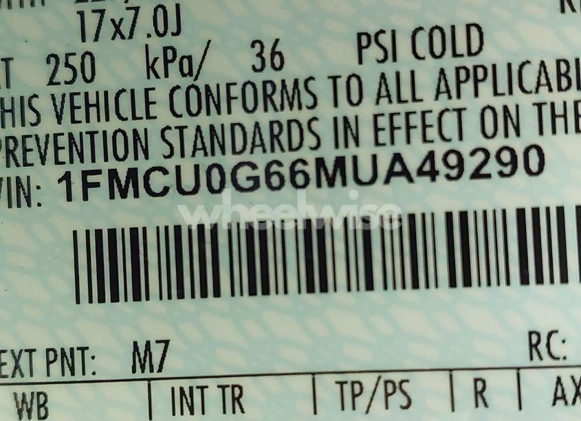 Photo 9 of 2021 Ford Escape SE (VIN 1FMCU0G66MUA49290)