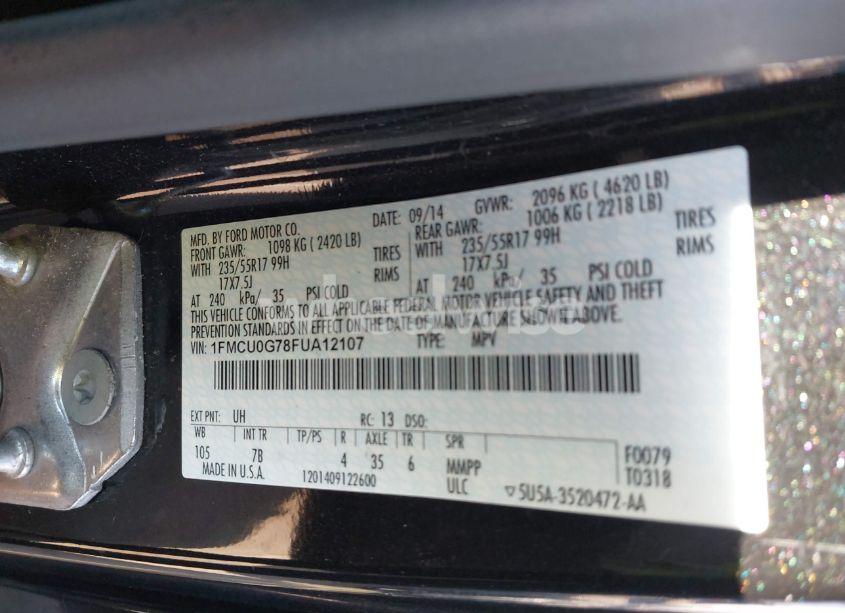 Photo 9 of 2015 Ford Escape SE (VIN 1FMCU0G78FUA12107)