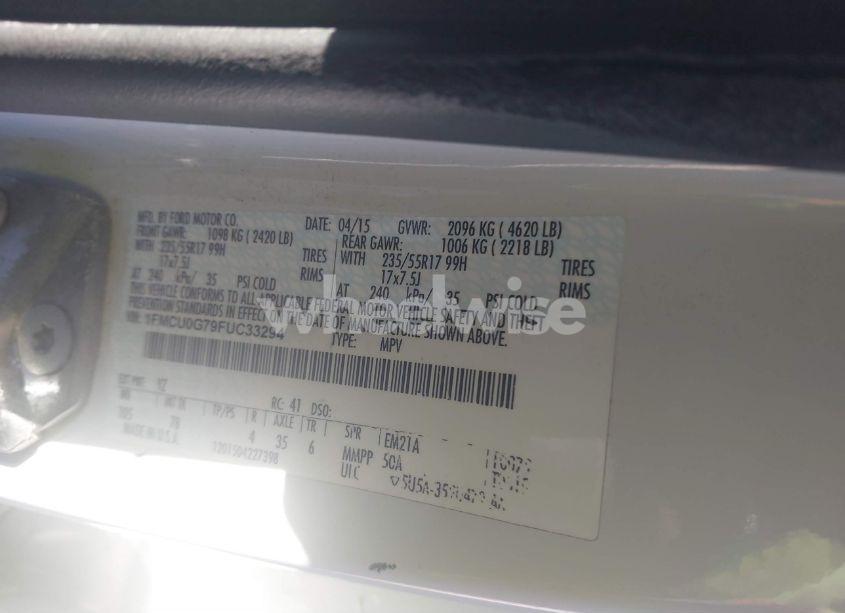 Photo 9 of 2015 Ford Escape SE (VIN 1FMCU0G79FUC33294)