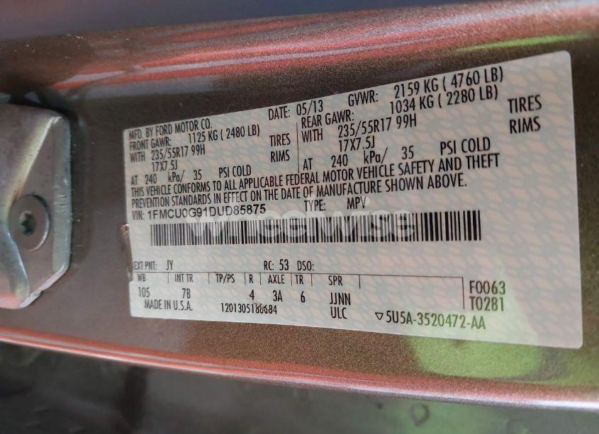 Photo 9 of 2013 Ford Escape SE (VIN 1FMCU0G91DUD85875)