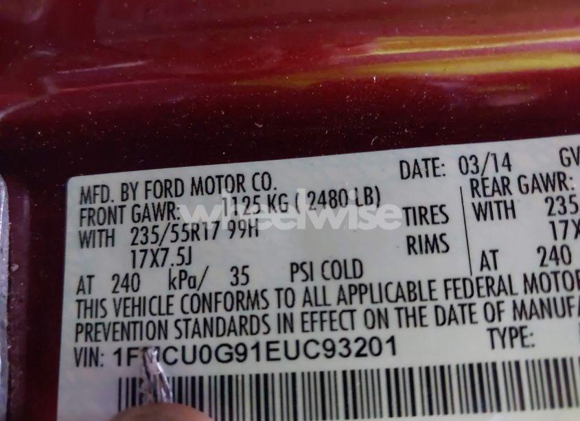 Photo 9 of 2014 Ford Escape SE (VIN 1FMCU0G91EUC93201)