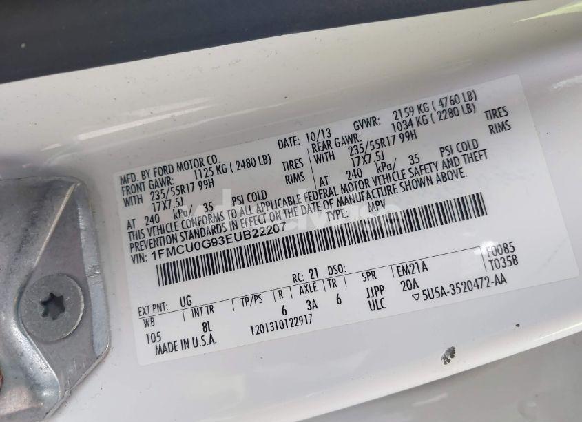 Photo 9 of 2014 Ford Escape SE (VIN 1FMCU0G93EUB22207)