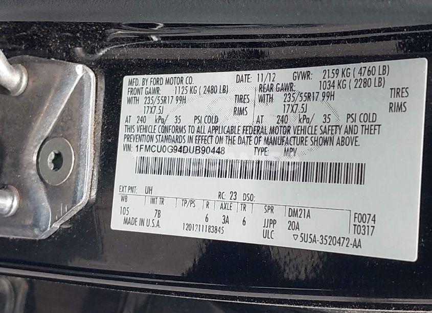 Photo 9 of 2013 Ford Escape SE (VIN 1FMCU0G94DUB90448)