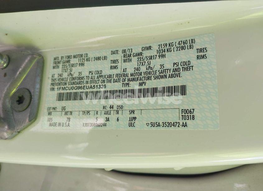 Photo 9 of 2014 Ford Escape SE (VIN 1FMCU0G96EUA51326)