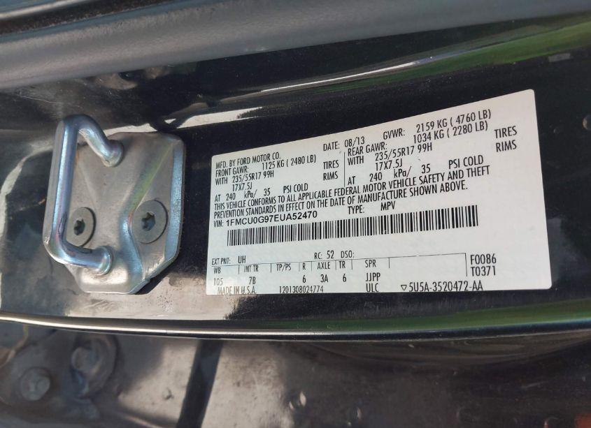 Photo 9 of 2014 Ford Escape SE (VIN 1FMCU0G97EUA52470)