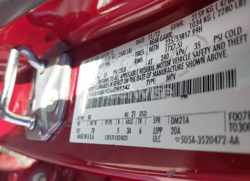 Photo 9 of 2013 Ford Escape SE (VIN 1FMCU0G9XDUB68342)