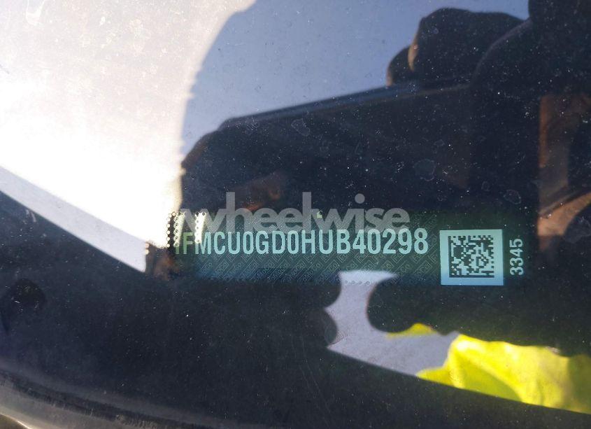 Photo 9 of 2017 Ford Escape SE (VIN 1FMCU0GD0HUB40298)