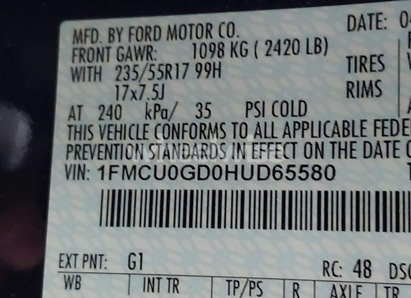 Photo 9 of 2017 Ford Escape SE (VIN 1FMCU0GD0HUD65580)