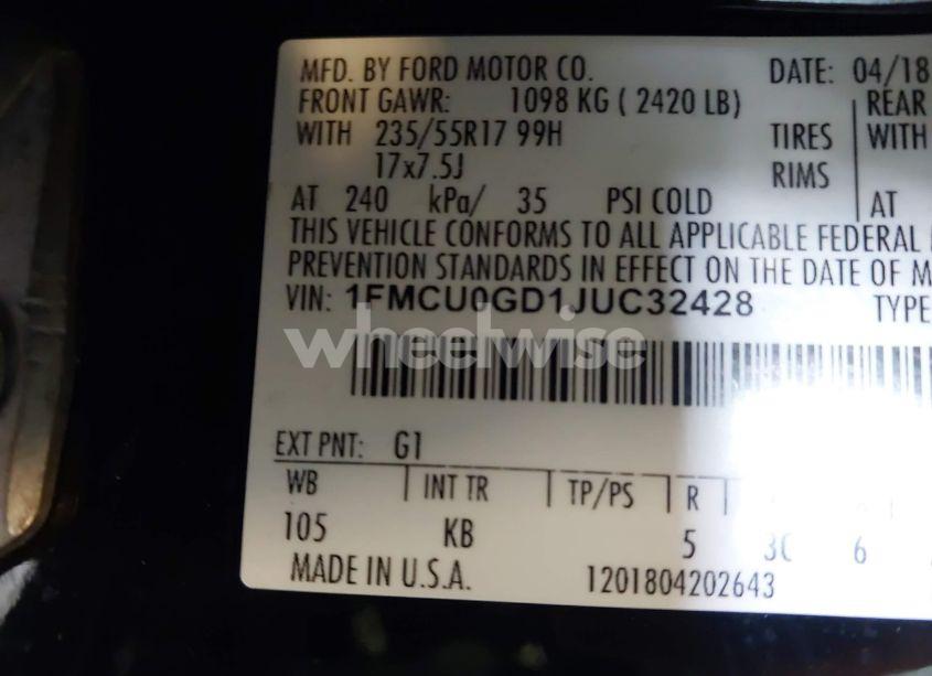 Photo 9 of 2018 Ford Escape SE (VIN 1FMCU0GD1JUC32428)