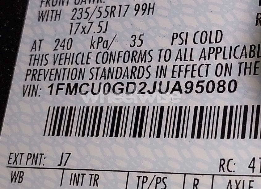 Photo 9 of 2018 Ford Escape SE (VIN 1FMCU0GD2JUA95080)