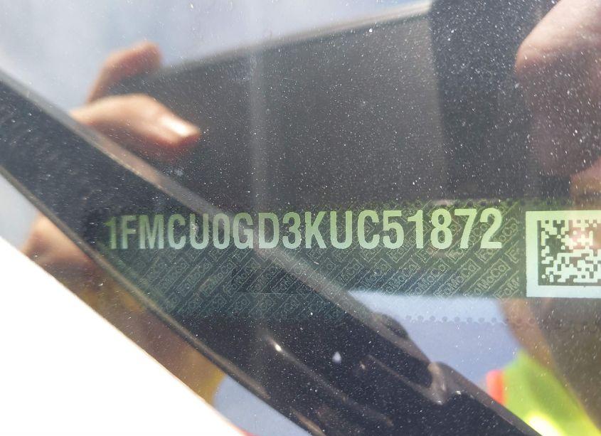 Photo 9 of 2019 Ford Escape SE (VIN 1FMCU0GD3KUC51872)