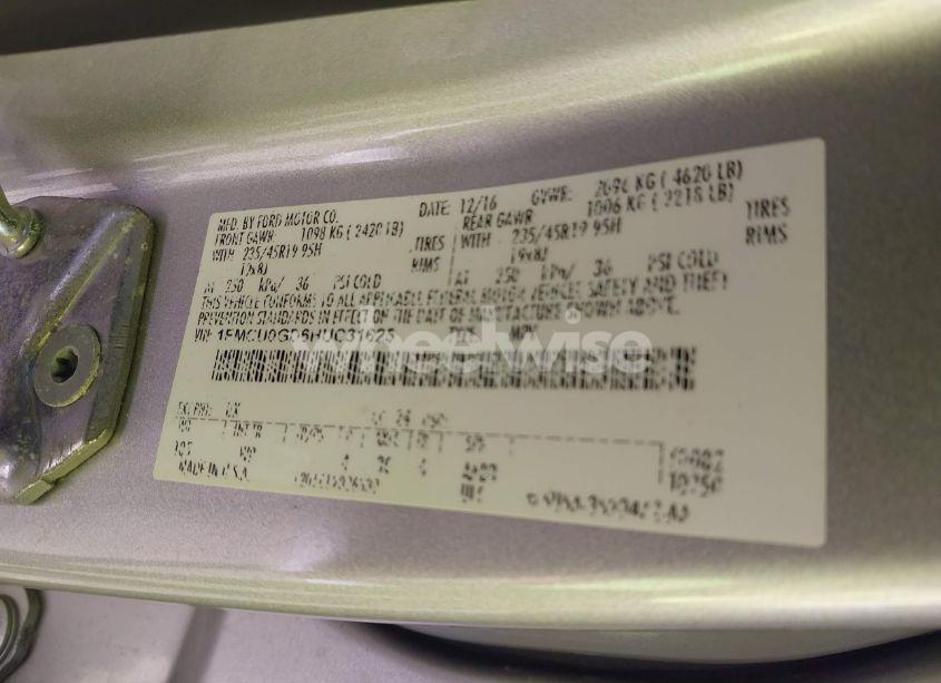 Photo 9 of 2017 Ford Escape SE (VIN 1FMCU0GD6HUC31625)