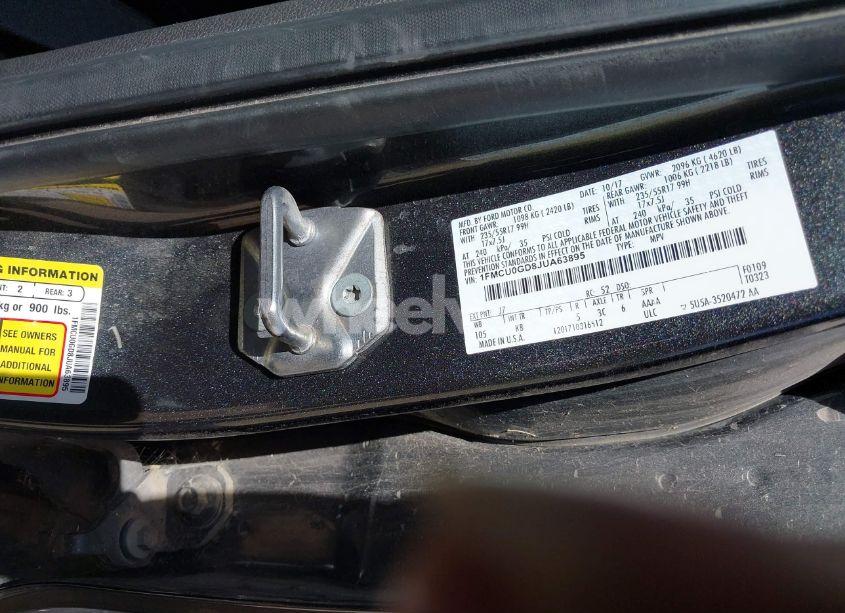 Photo 9 of 2018 Ford Escape SE (VIN 1FMCU0GD8JUA63895)