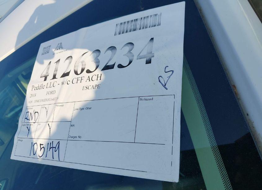 Photo 17 of 2018 Ford Escape SE (VIN 1FMCU0GDXJUA43339)