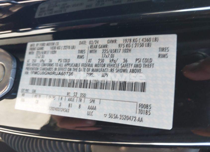 Photo 9 of 2024 Ford Escape ACTIVE (VIN 1FMCU0GN0RUA60736)