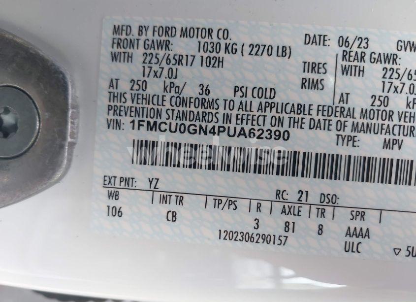 Photo 9 of 2023 Ford Escape ACTIVE (VIN 1FMCU0GN4PUA62390)