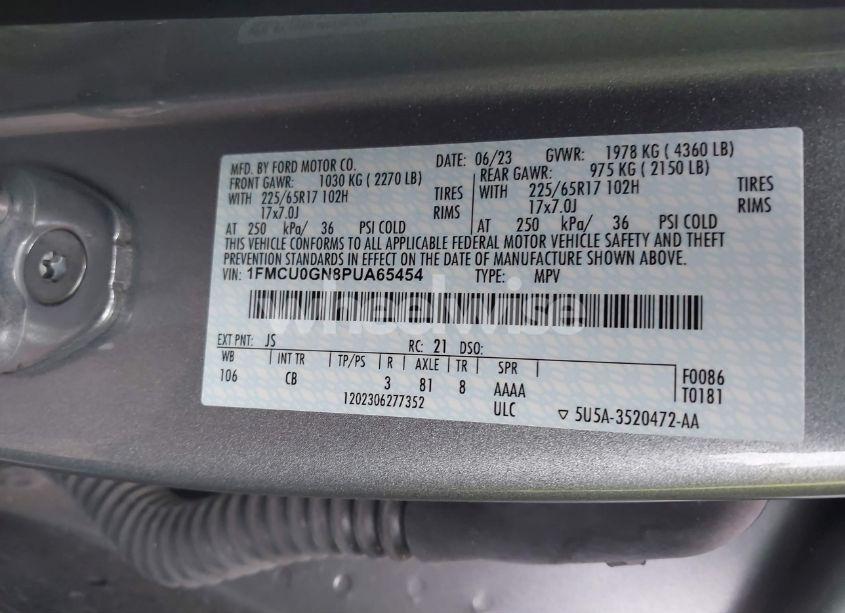 Photo 9 of 2023 Ford Escape ACTIVE (VIN 1FMCU0GN8PUA65454)