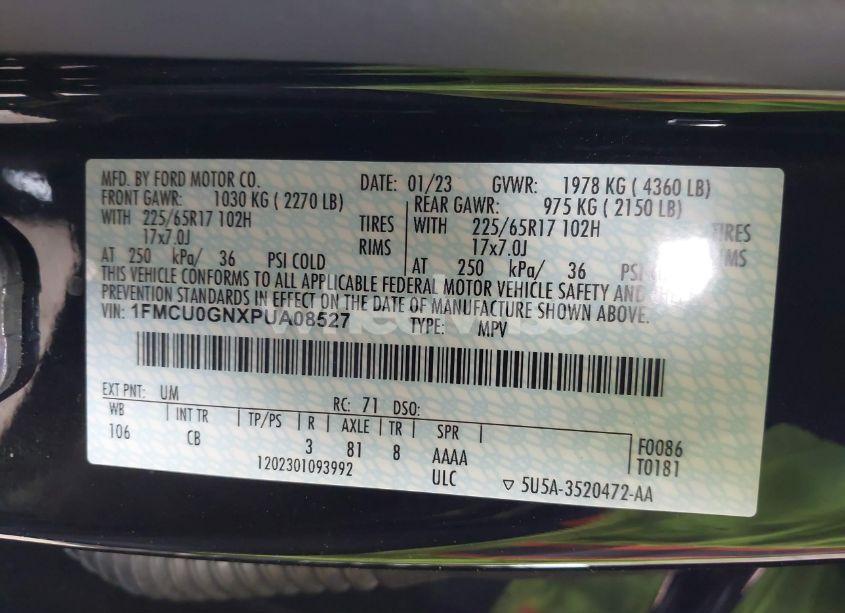 Photo 9 of 2023 Ford Escape ACTIVE (VIN 1FMCU0GNXPUA08527)