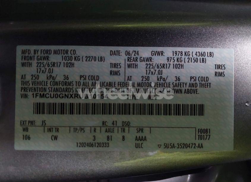 Photo 9 of 2024 Ford Escape ACTIVE (VIN 1FMCU0GNXRUB10154)