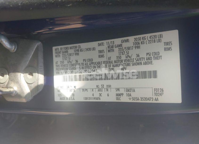 Photo 9 of 2014 Ford Escape SE (VIN 1FMCU0GX0EUB82041)