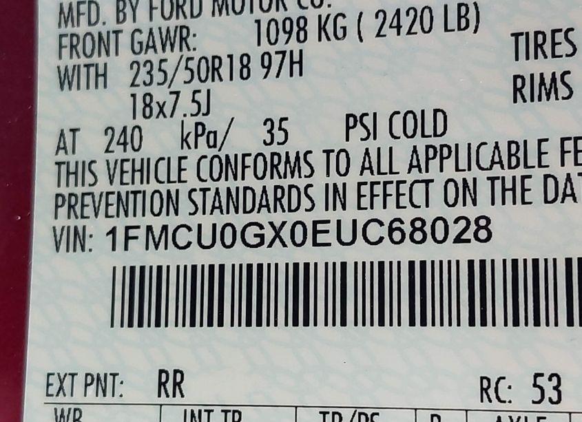 Photo 9 of 2014 Ford Escape SE (VIN 1FMCU0GX0EUC68028)