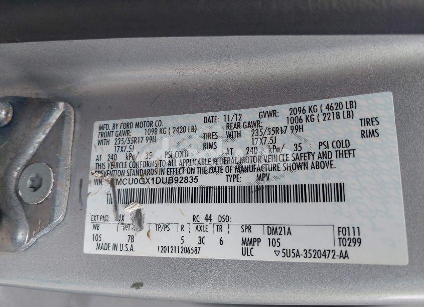 Photo 9 of 2013 Ford Escape SE (VIN 1FMCU0GX1DUB92835)