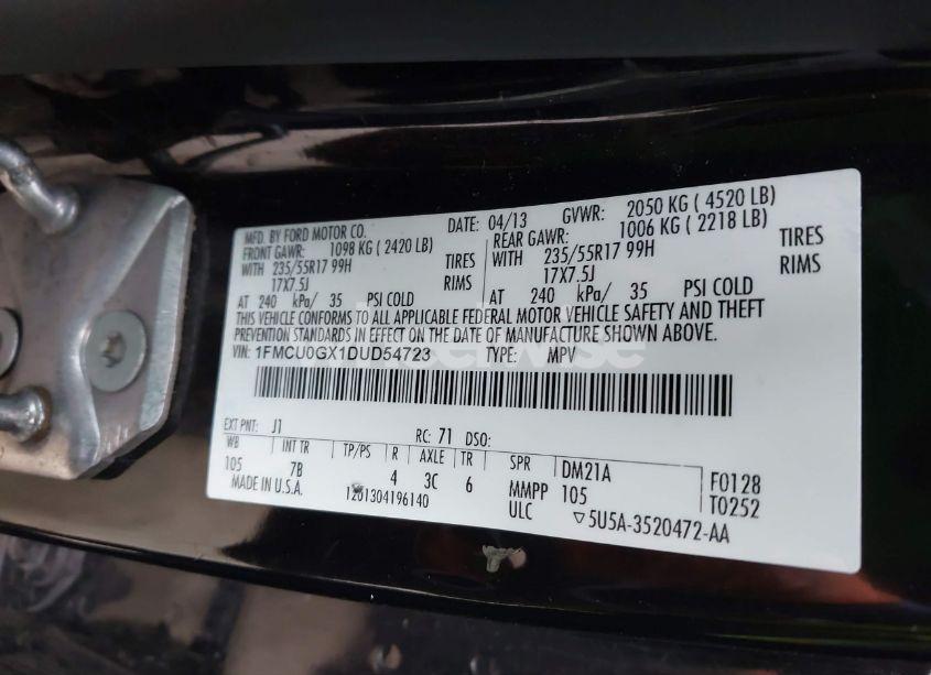 Photo 9 of 2013 Ford Escape SE (VIN 1FMCU0GX1DUD54723)