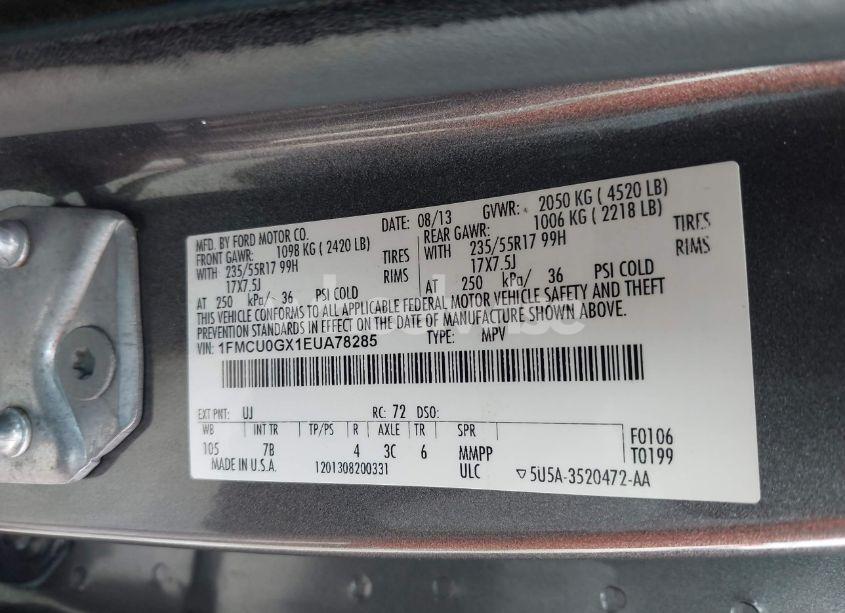 Photo 9 of 2014 Ford Escape SE (VIN 1FMCU0GX1EUA78285)